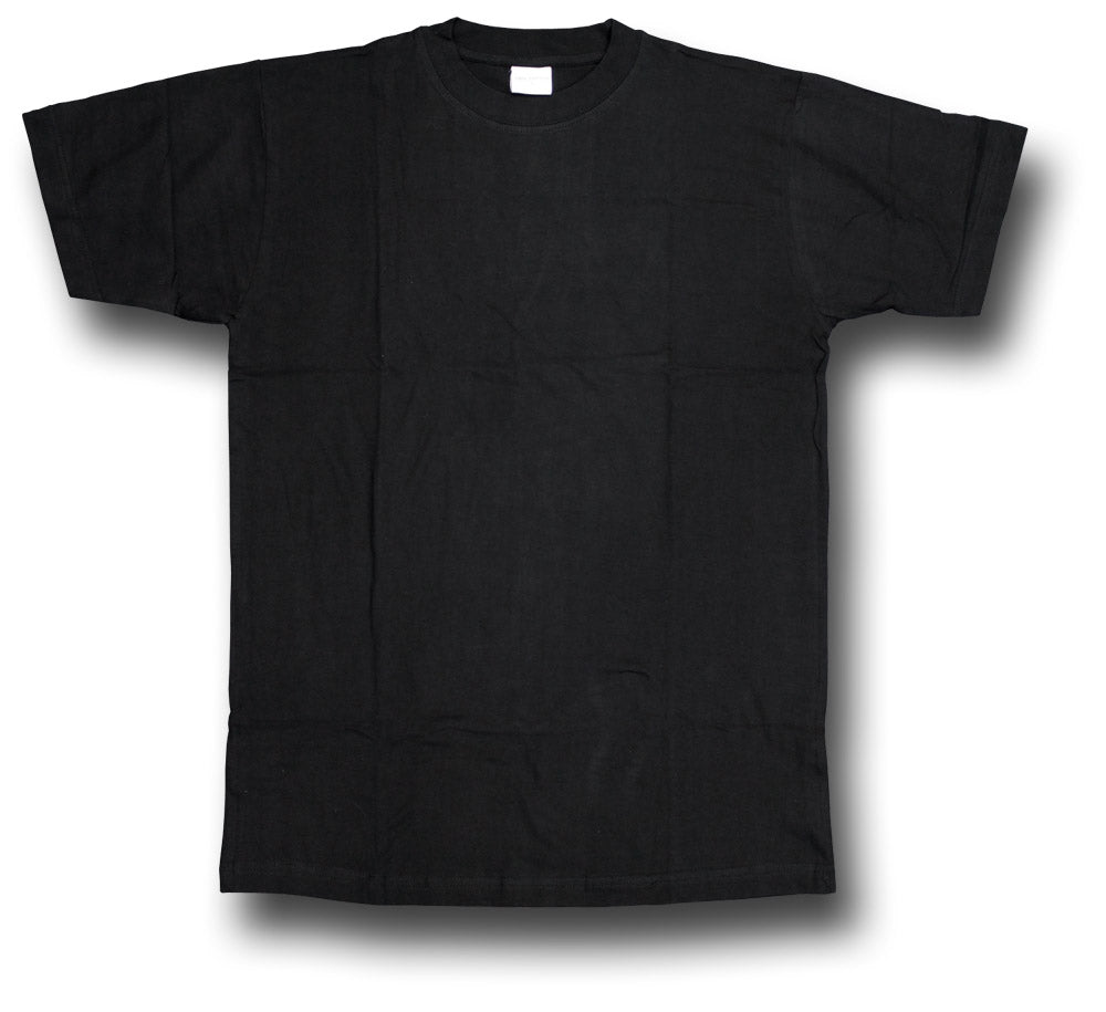 100% COTTON PLAIN T-SHIRT - BLACK