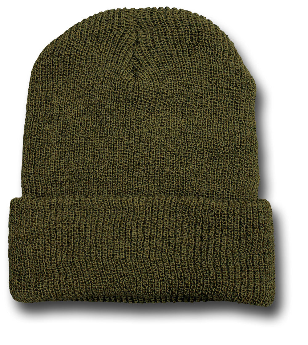 USA WOOL SKULL CAP BEANIE HAT - GREEN