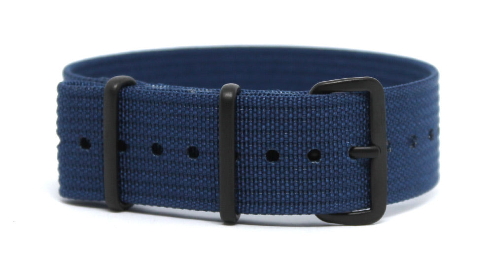 CWC SINGLE PASS RIBBED STRAP - BLUE WITH BLACK BUCKLE