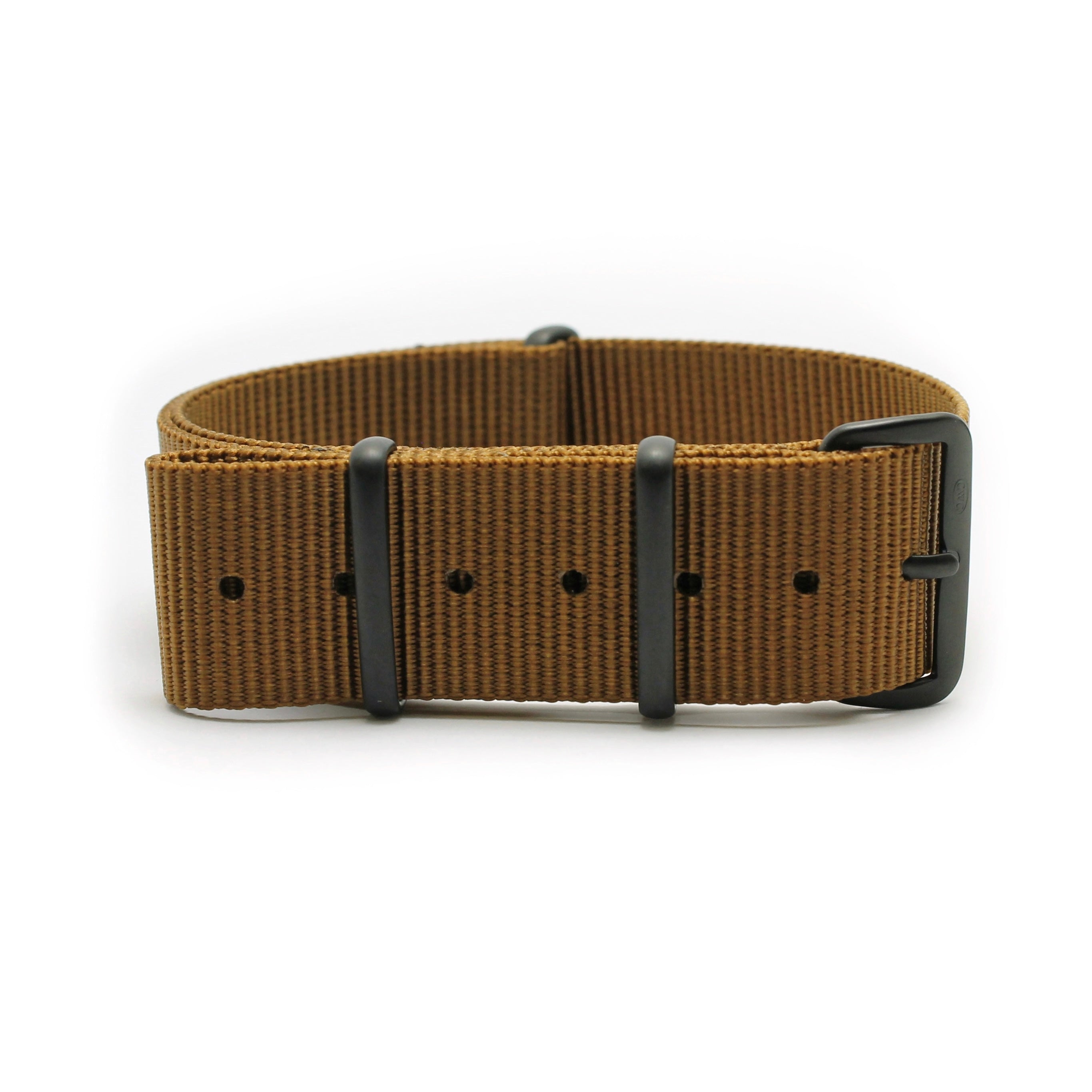 CABOT MILITARY WATCH STRAP - COYOTE WITH MATTE BLACK BUCKLE