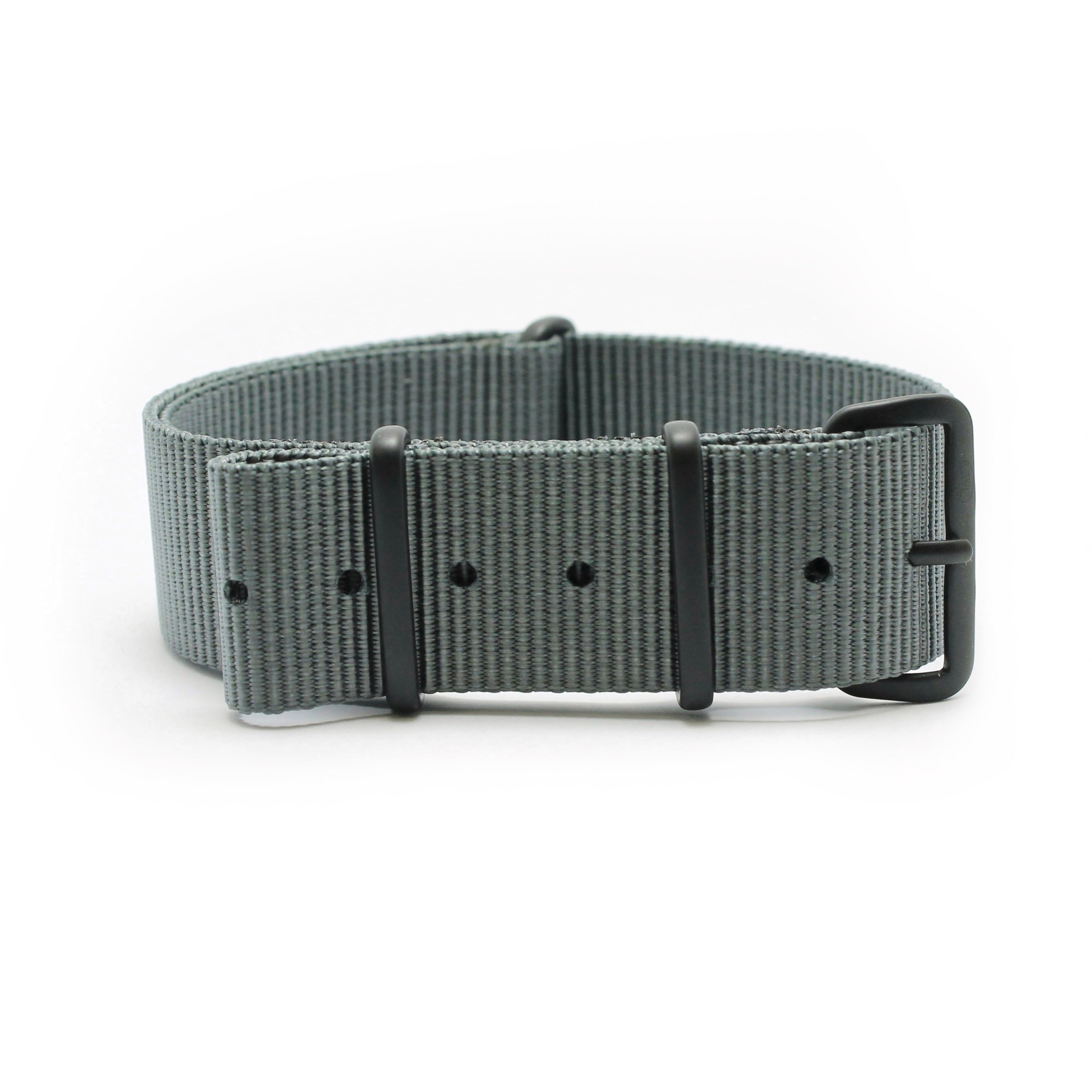 CABOT MILITARY WATCH STRAP - MILITARY GREY WITH MATTE BLACK BUCKLE