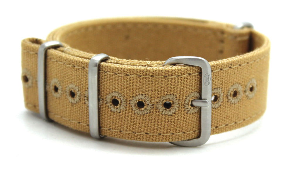 CWC VINTAGE CANVAS NATO STRAP - TAN