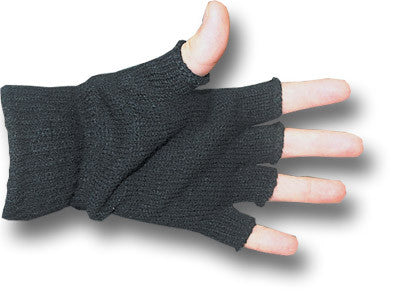 BLACK FINGERLESS MITTS