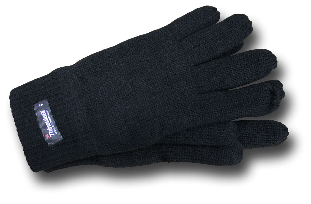 THINSULATE LINED GLOVES - BLACK