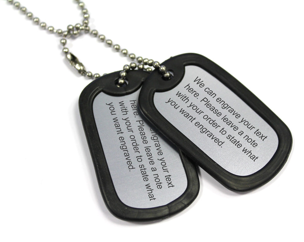 METAL DOG TAGS WITH LASER ENGRAVING, PAIR