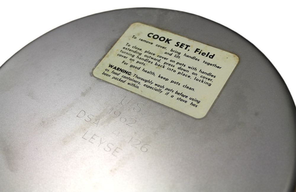 US ARMY COOKSET CIRCA 1960s - LABEL