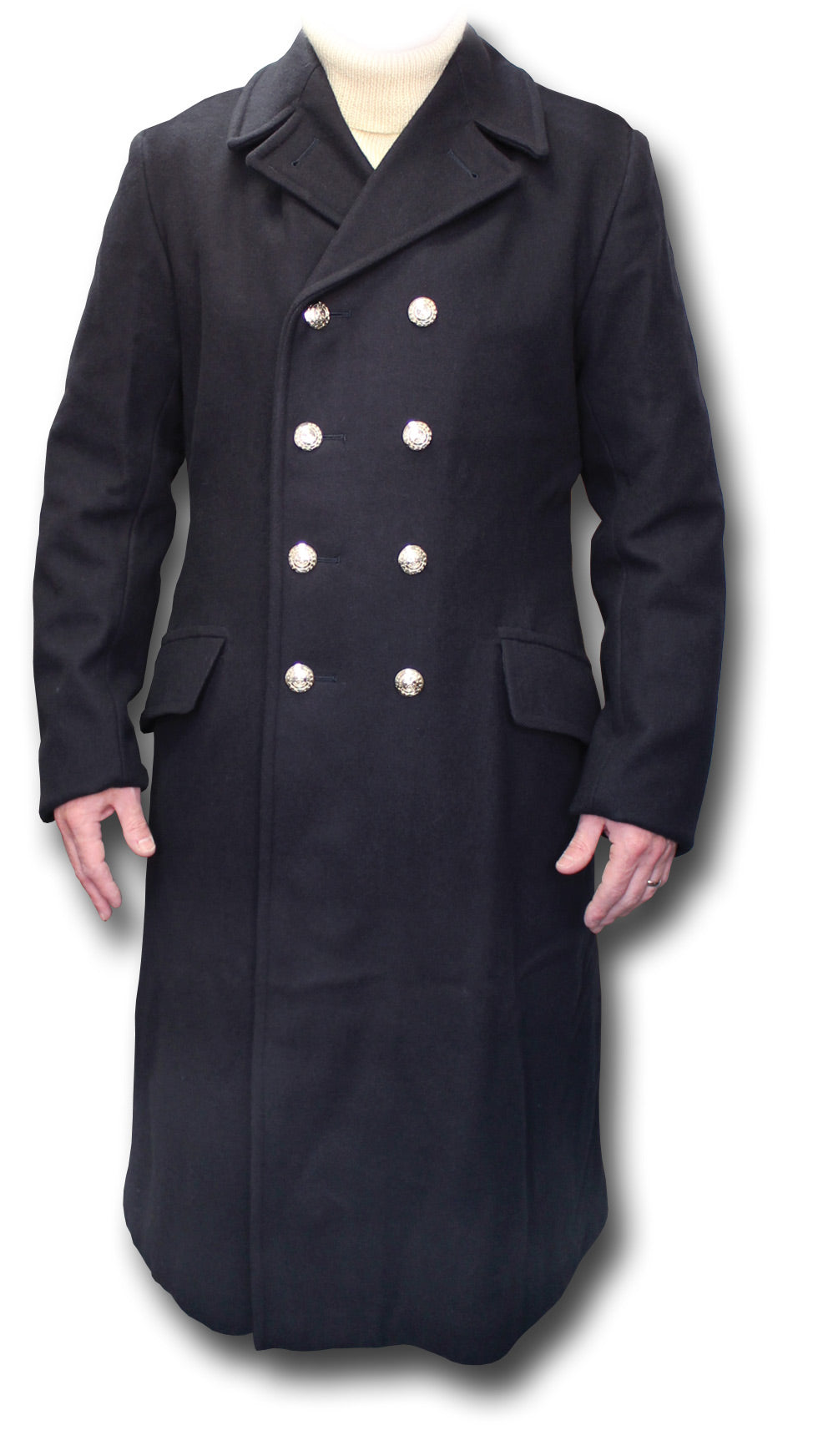 ROYAL NAVY BLUE OVERCOAT NEW