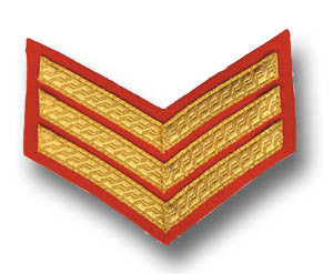 NO.1 DRESS GOLD ON RED STRIPES