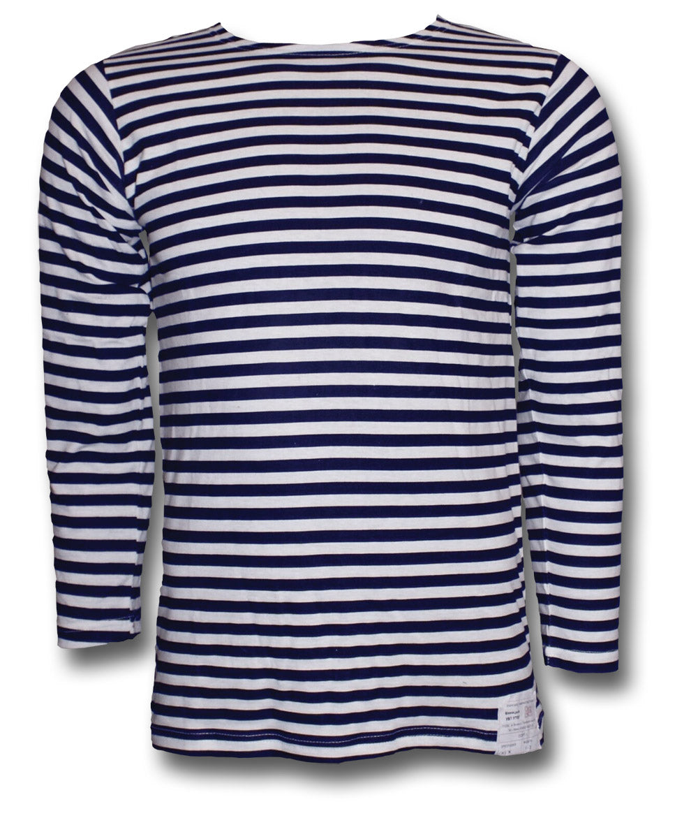 RUSSIAN STRIPED LONG SLEEVE SHIRT - NAVY