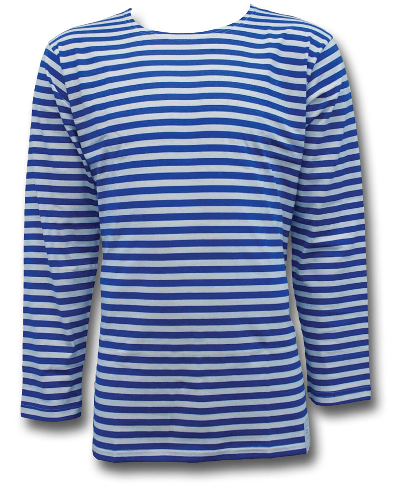 RUSSIAN STRIPED LONG SLEEVE SHIRT - ROYAL BLUE