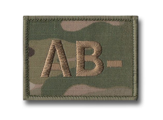 BLOOD GROUP PATCH/BADGE - MULTICAM, AB-