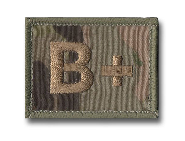 BLOOD GROUP PATCH/BADGE - MULTICAM, B+