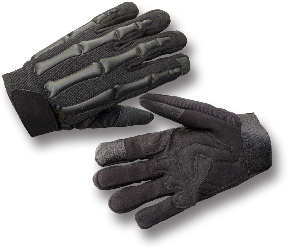 SKELETON MECHANICS GLOVES - BLACK