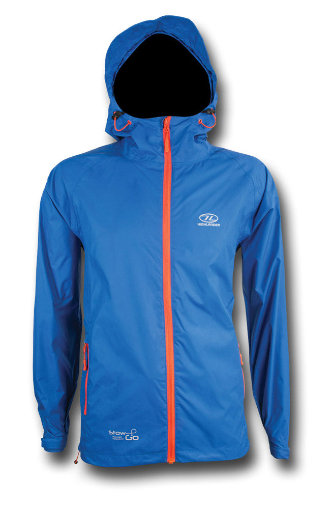 HIGHLANDER STOW & GO WATERPROOF JACKET - BLUE