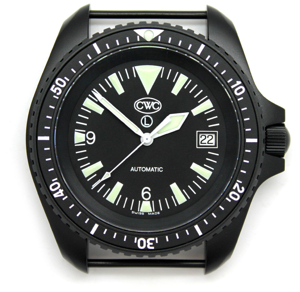 CWC BLACK AUTO DIVERS WATCH WD - FRONT