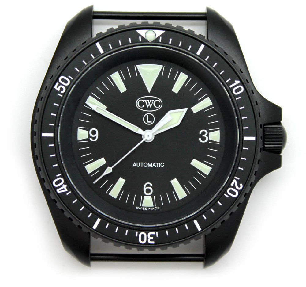 CWC BLACK AUTO DIVERS WATCH ND - FRONT