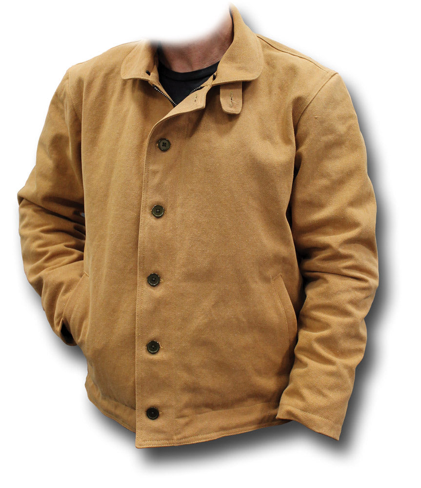 USN TYPE N1 DECK JACKET - TAN, COLLAR OFF