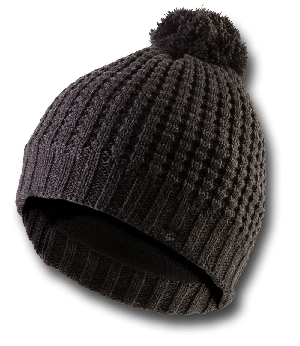 SEALSKINZ WATERPROOF WAFFLE KNIT BOBBLE HAT - GREY