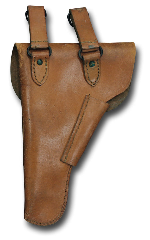 FRENCH MILITARY HOLSTER - BROWN / DOUBLE LOOP - BACK