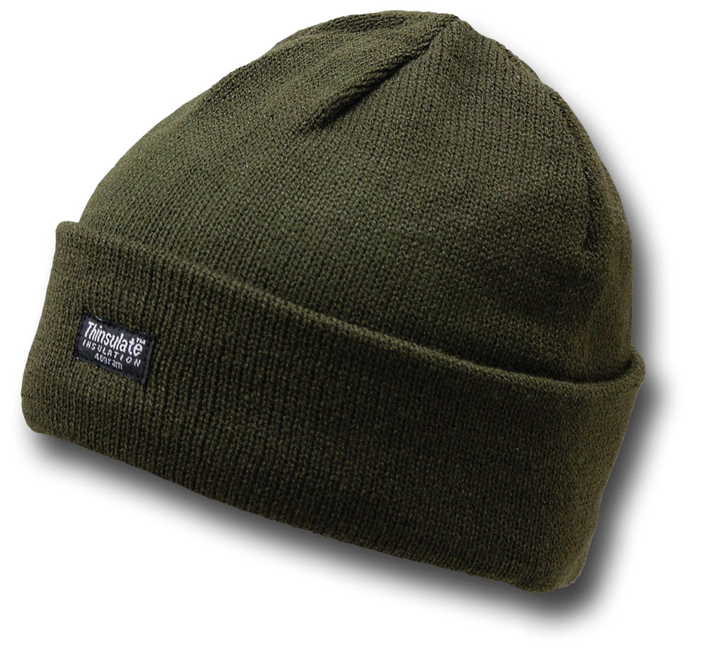 THINSULATE KNITTED BEANIE HAT - GREEN