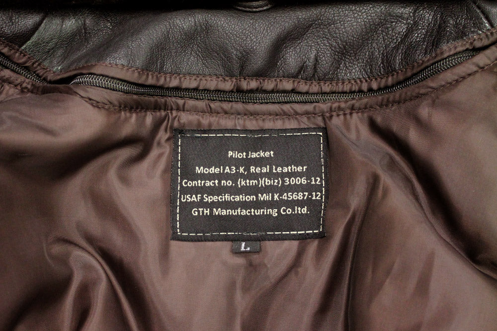 GTH A3-K BROWN LEATHER JACKET - LABEL