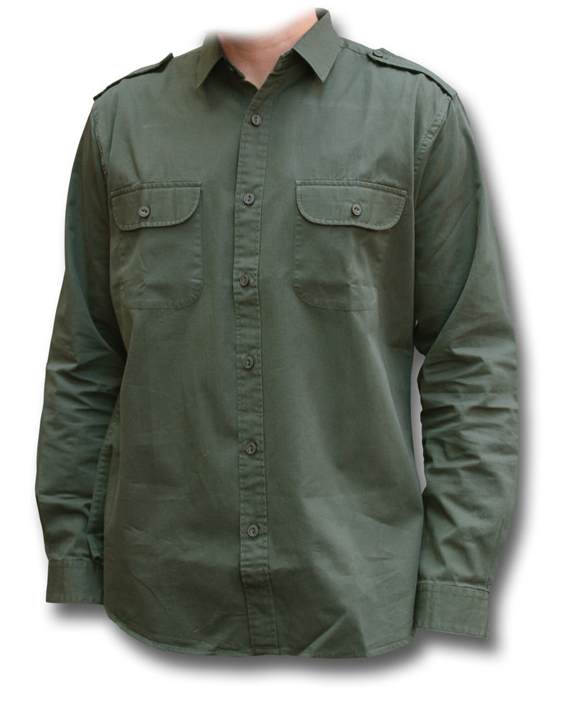 SOLID CLIFF COTTON SHIRT - GREEN