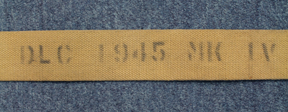 DATED 1945 KHAKI LIFTING STRAP - DATE STAMP