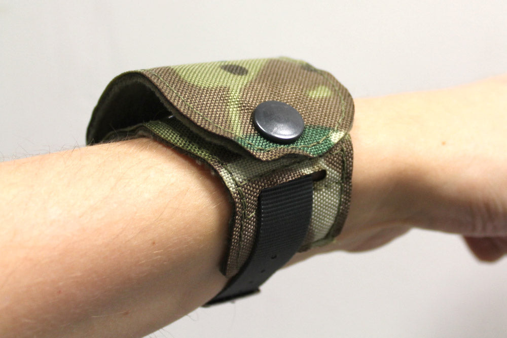 SECURE WATCH COVER - MULTICAM - ON WRIST, CLOSED