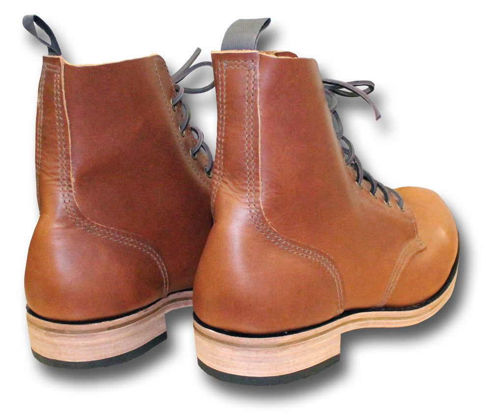 HANDMADE TAN 178 LEATHER BOOTS - BACK