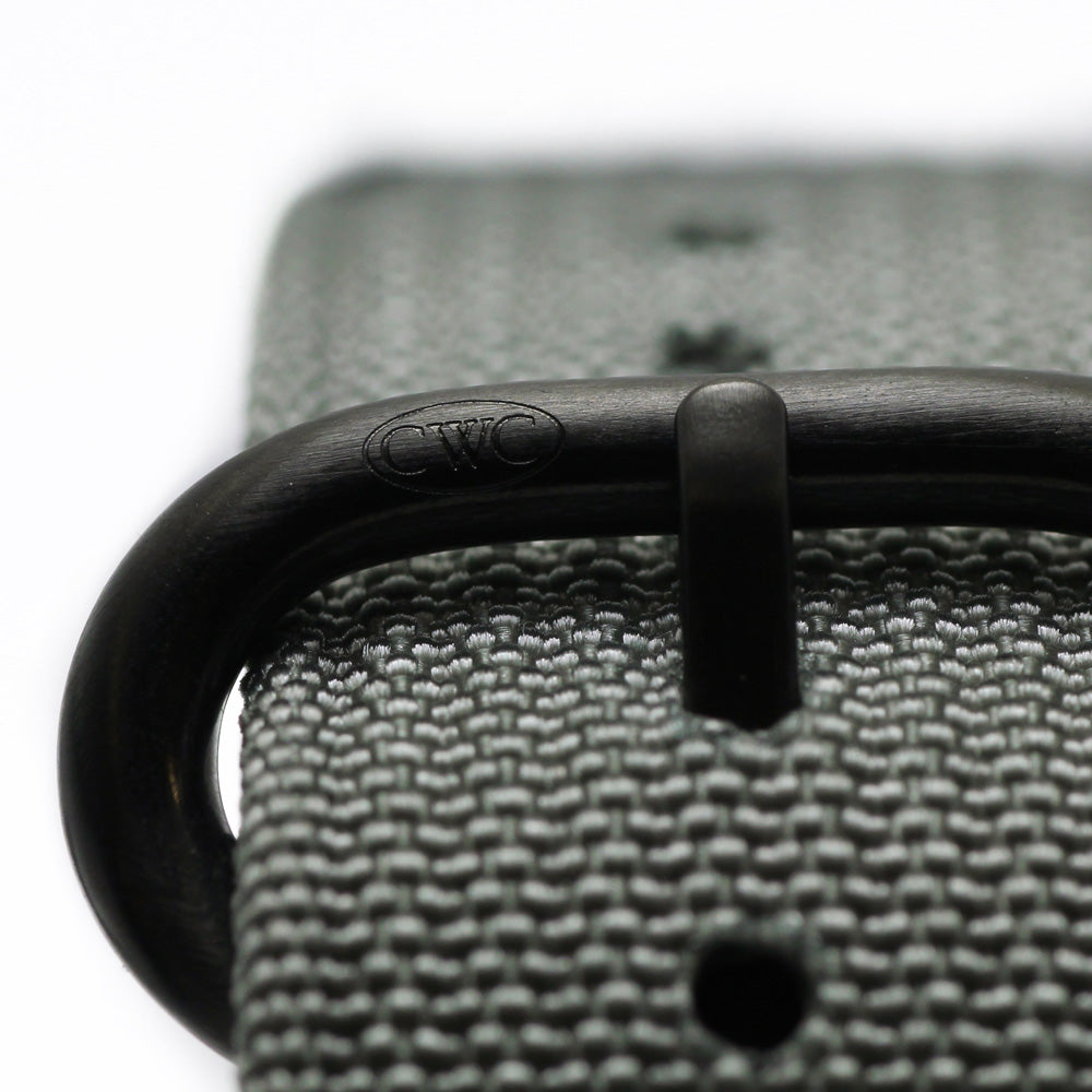CWC LAND SEA AIR WATCH STRAP - GREY WITH MATTE BLACK BUCKLES