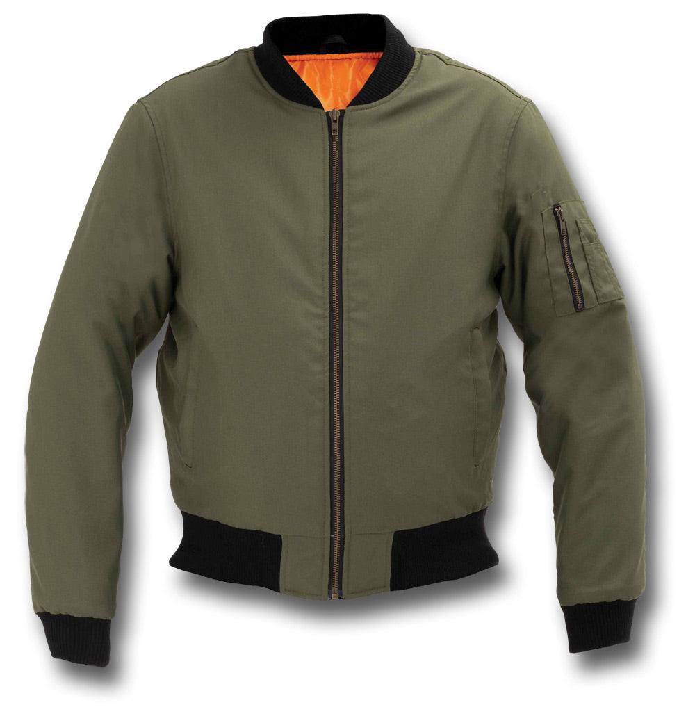 RAYVEN BOMBER COMBAT MOTORCYCLE JACKET - GREEN