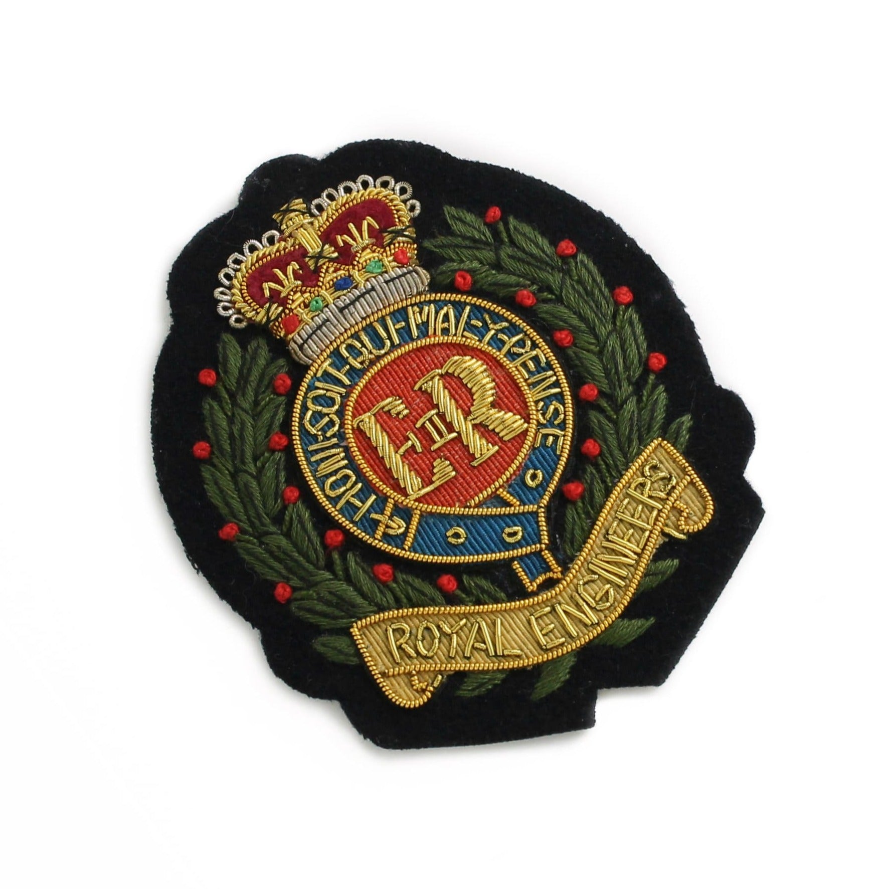 ROYAL ENGINEERS BLAZER BADGE WIRE WITH GREEN LAUREL