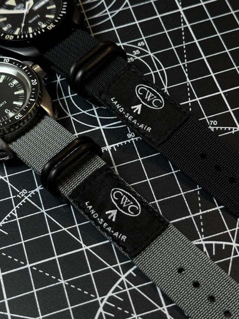 CWC LAND SEA AIR WATCH STRAP - GREY AND BLACK