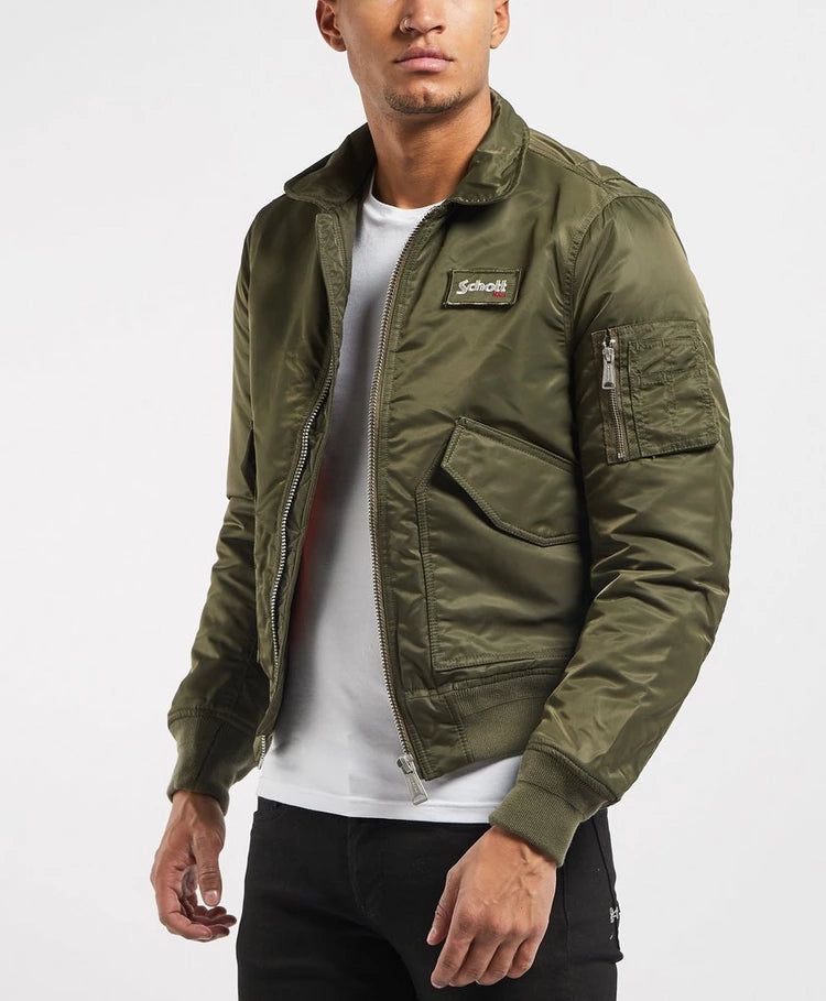 Schott slim fit nylon 2025 flight jacket